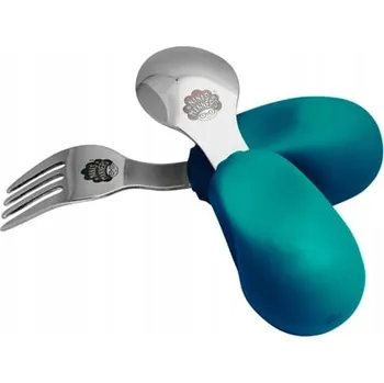 Příbor Nana's Manners příbor pro děti vidlička a lžička etapa 2 1-3 roky, mořská