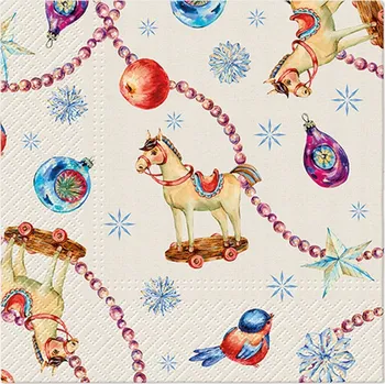 Papírový ubrousek Ozdobné ubrousky - Paw - Horses And Baubles, 20 ks