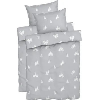 Povlečení LIVARNO home Sada ložního povlečení z jemného flanelu, 140 x 200 cm, 70 x 90 cm, šedá, 2dílná