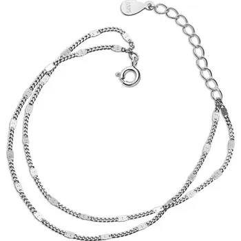Náramek For Silver Dvojitý dámský náramek s ozdobnými ploškami - Stříbro 925