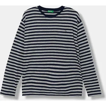 Dětské bavlněné tričko s dlouhým rukávem United Colors of Benetton 3FNLC10QB.G.seasonal námořnická modř 59X, vel. 130