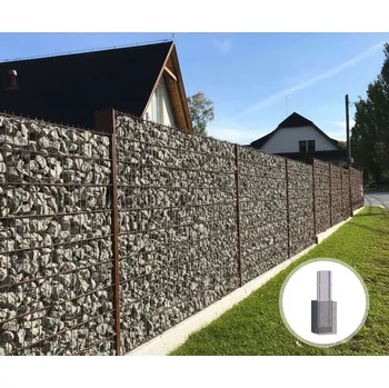 Plot Gabionový plot 2D PRAKTIK, délka 250cm výška 83 cm, do betonu HNĚDÁ