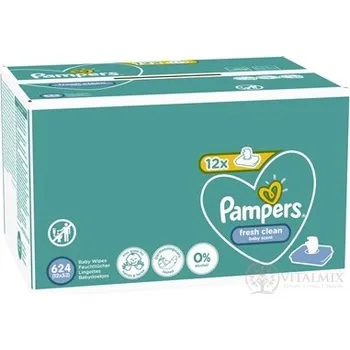 Vlhčený ubrousek PAMPERS Baby Wipes Fresh Clean Box vlhčené ubrousky 12x52 ks (624 ks)