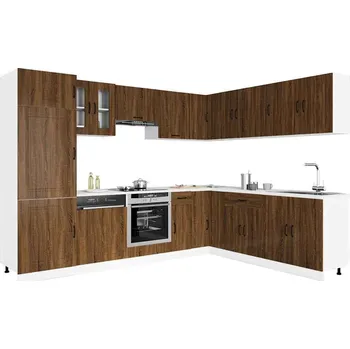 vidaXL 14dílná sada kuchyňských skříněk "Kalmar" hnědý dub, imitace dřeva