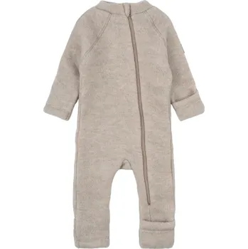 Kojenecký overall MIKK-LINE Merino overal na zip bez kapuce - béžový Melange Offwhite - Velikost: 98 Béžová 98