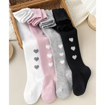 Kojenecké oblečení Dětské punčocháče - RŮŽOVÉ - SRDÍČKA - (12-24 m) (Značka: MIMIBA)