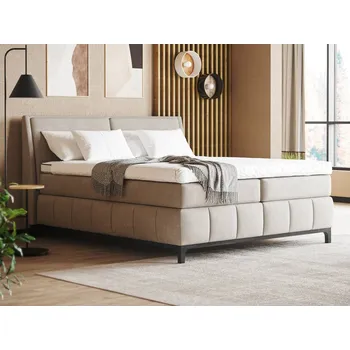 Postel Postel boxspring s úložným prostorem MOONSHOT I dub masiv, černá plocha spaní 200x200