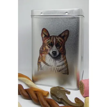 Chovatelství Welshcorgi Pembroke - plechová dóza s pamlsky pro psy (30 ks pamlsků)