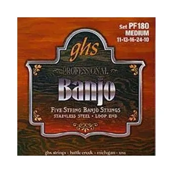 Struna pro kytaru a smyčcový nástroj GHS Banjo 5 Stainless Steel tvrdost 011/024