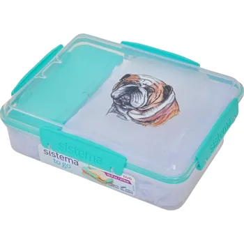 Dóza na potraviny Svačinový box Sistema - buldok anglický (objem 975 ml)