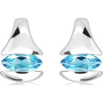 Náušnice Orchid Blue Topaz - stříbrné náušnice s modrým topazem