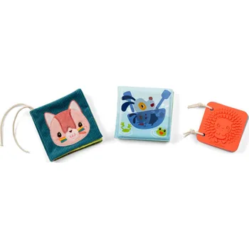 plyšák Lilliputiens - Set 3 senzorických knížek - kočička Jeanne