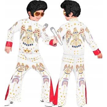 Karnevalový kostým Kostým krále Rock'N'Rolla Převlek Elvise Kostým Elvise pro chlapce 128