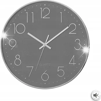 Hodiny Nástěnné hodiny LAURE 30 cm šedé Z PLASTU tiché