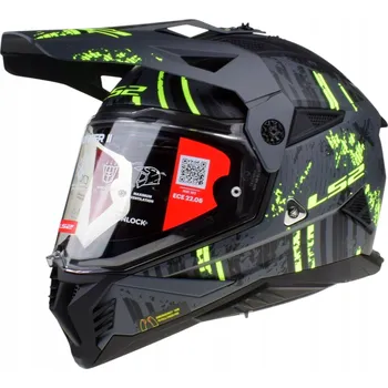 Helma na motorku Přilba LS2 MX702 Pioneer II Crazy M. BL. H-V Yellow s homologací 22.06