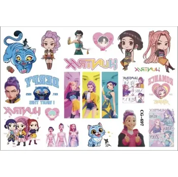 Odstranitelné tetování Dětské dočasné tetování - KPOP DEMON HUNTERS - KPOP LOVKYNĚ DÉMONŮ (H) (Značka: TAKARA TOMY)