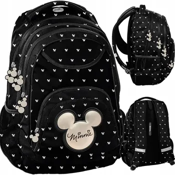 Školní batoh Školní batoh vícekomorový Minnie Mouse BeUniq černý, odstíny šedé a stříbrná 20 l