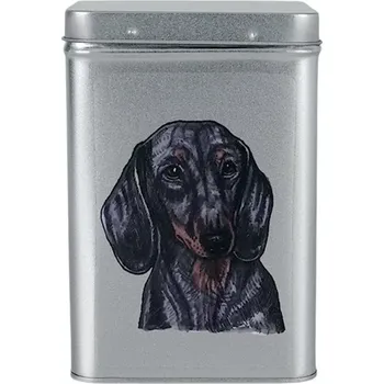 Dóza na potraviny Plechová dóza - jezevčík hladkosrstý barevný (objem 1,5 l)