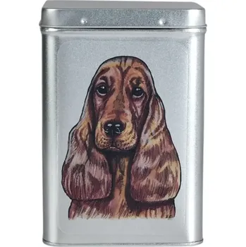 Dóza na potraviny Plechová dóza - angl. kokršpaněl červený (objem 1,5 l)