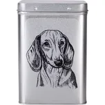 Plechová dóza - jezevčík hladkosrstý čb (objem 1,5 l)