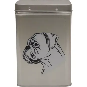Dóza na potraviny Plechová dóza - boxer bílý (objem 1,5 l)