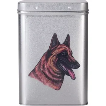 Dóza na potraviny Plechová dóza - BO malinois (objem 1,5 l)
