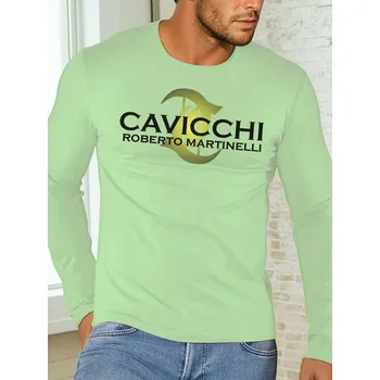Pánské tričko Pánská trička CAVICCHI CC222 05541 luxusní zelená pánská trička Roberto Martinelli Velikost: M
