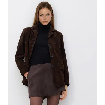 Reserved - Kraťasy s&nbsp;překládaným předním dílem - tmavě hnědá - 330GF-89X - 330GF-89X-XL