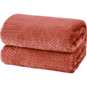Prostěradlo Deka z Mikrovlákna Cihlový Zygzak Měkká Teplá Moderní Design 200x220 cm