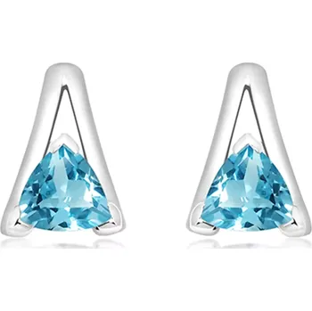 Náušnice Edge Blue Topaz - stříbrné náušnice s modrým topazem