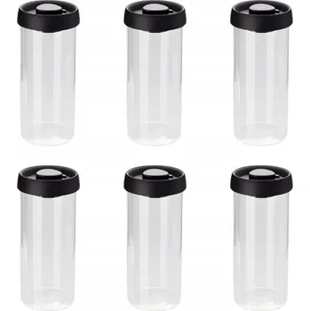 Sklenice 6 kusů skleněných vakuových sklenic na skladování s pumpičkou o objemu 1000 ml