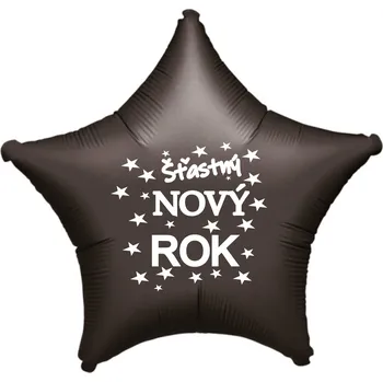 Balónek Balónek fóliový s potiskem Šťastný NOVÝ ROK černá hvězda Balonky.cz b85402