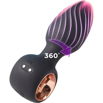 Sensual A135 Vibrační anální kolík s rukojetí 11 cm, 9 režimů, černý