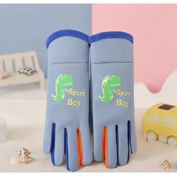 Rukavice Zimní termo rukavice - MODRÉ - DINOSAURUS - (3-6 let) (Značka: KUANGNIAN)