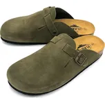 Pánské kožené pantofle 171539 Plakton zelené Barva: trebol, Velikost: 44