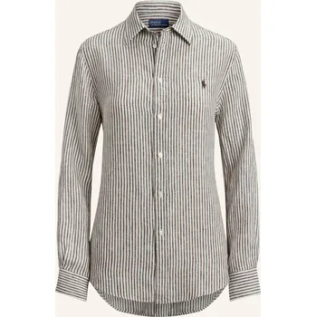 Dámská halenka Polo Ralph Lauren Dámská Lněná Košile, krémová / tmavě hnědá, 36