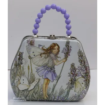 Dóza na potraviny Plechový kufřík - víly, fialové ucho (velikost 13x10x6 cm)