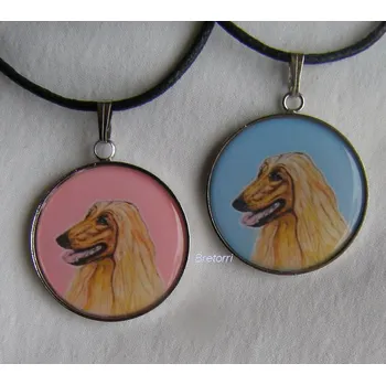 Přívěsek Afgánský chrt - bižuterní přívěsek (průměr 25 mm)