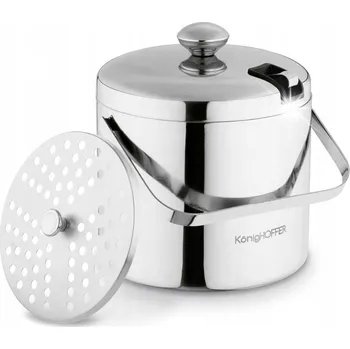 Nádoba na led 3litrový NÁDOBA na led s víkem VELKÝ kbelík na led Z NEREZOVÉ OCELI