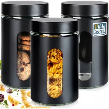 Dóza na potraviny Dóza SKLENĚNÁ zavařovací sklenice na potraviny sypké produkty káva těstoviny cukr 1 l