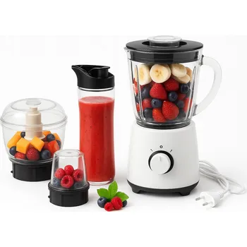 STOJANOVÝ MIXÉR SADA MIXÉR NA KOKTEJLY SMOOTHIE VÝKONNÝ 2 LAHVE 3V1