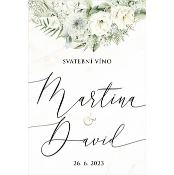 Svatební dekorace Etiketa na svatební víno 294