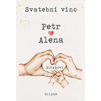 Svatební dekorace Etiketa na svatební víno 285