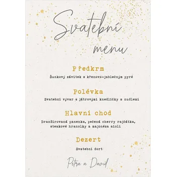 Svatební dekorace Svatební menu 280