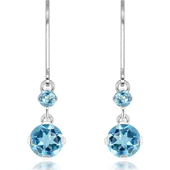 Náušnice Tari Blue Topaz - stříbrné náušnice s modrým topazem