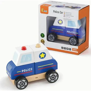 Dřevěná hračka VIGA Dřevěný policejní vůz pro nejmenší děti