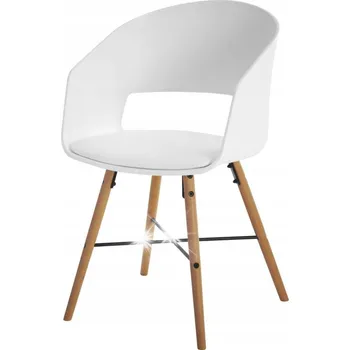 Jídelní židle MODERNÍ ŽIDLE bílá Luna s polštářem z ekokůže