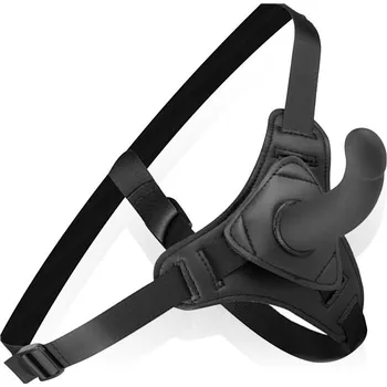 Připínací penis Sensual Připínací kalhotky s penisem 12,3 cm černá