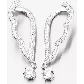 Náušnice Dámské náušnice bílé zlato 585 visací se zirkony 663P-120471-B
