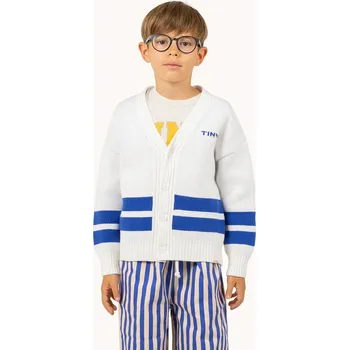 Dívčí svetr Dětský bavlněný kardigan Tinycottons STRIPES CARDIGAN SS25.334 béžová 01X, vel. 116